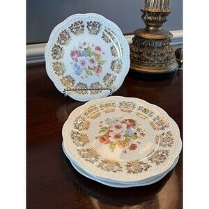 Stetson 22K Warranted Bread and Butter Plates 6" Porcelain Set of 4 STT15
